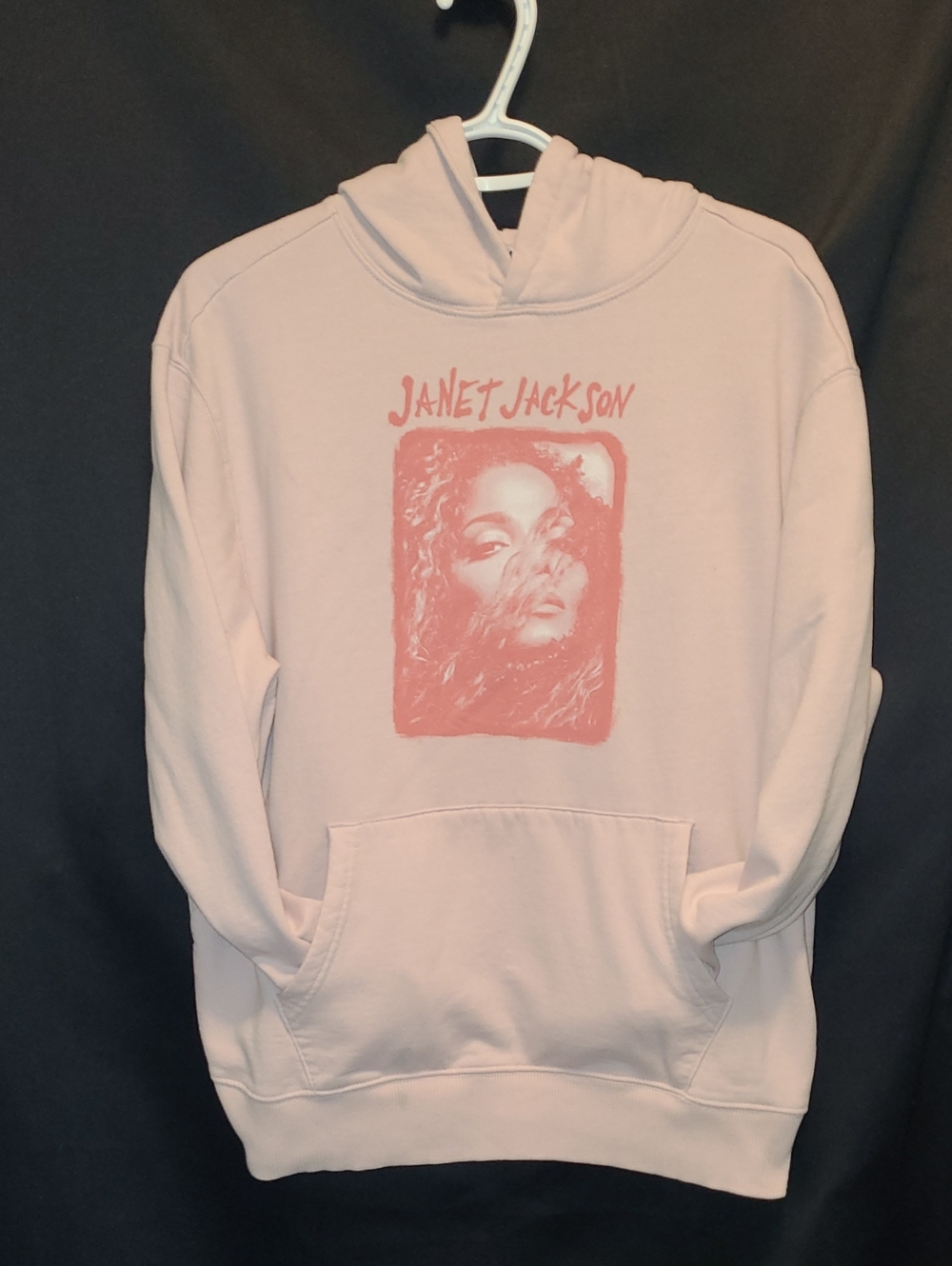 JACKSON Light Pink Janet Jackson Graphic Crewneck Hoodie Size Med